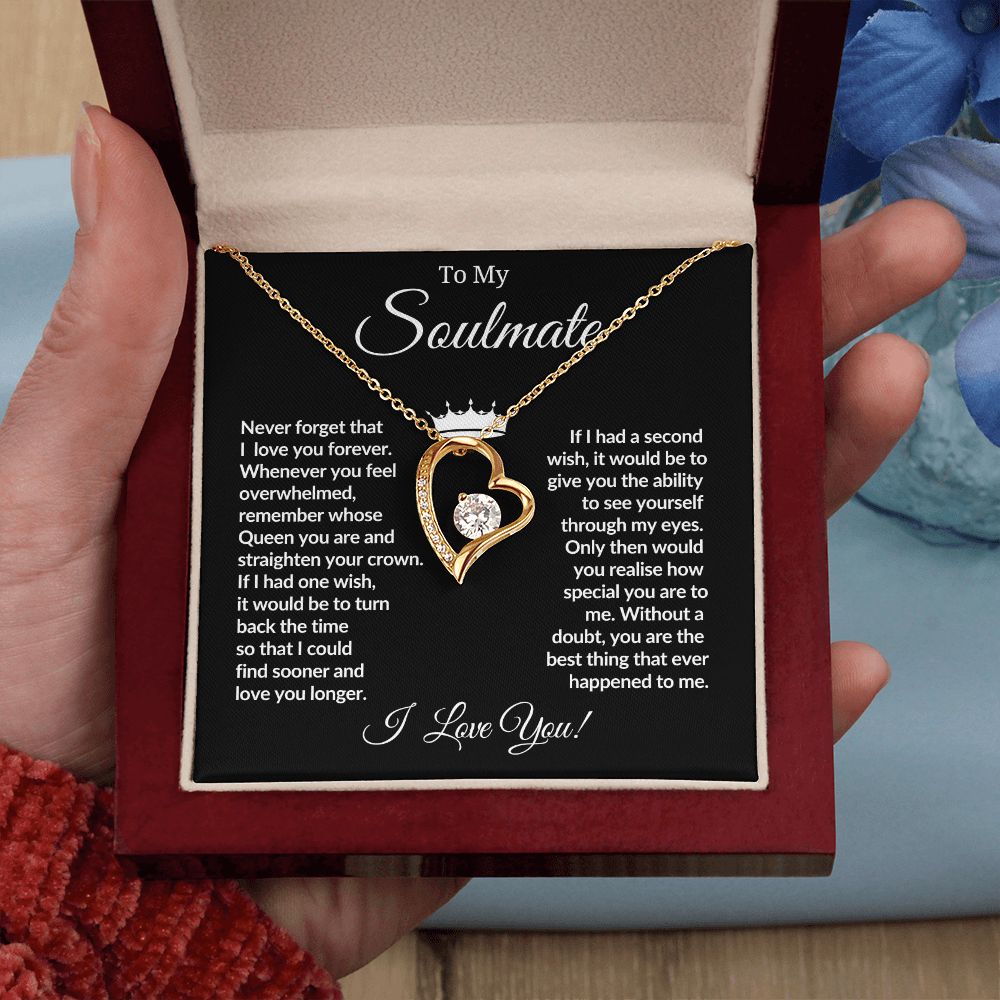 To My Soulmate " I Love You' Forever Love Necklace