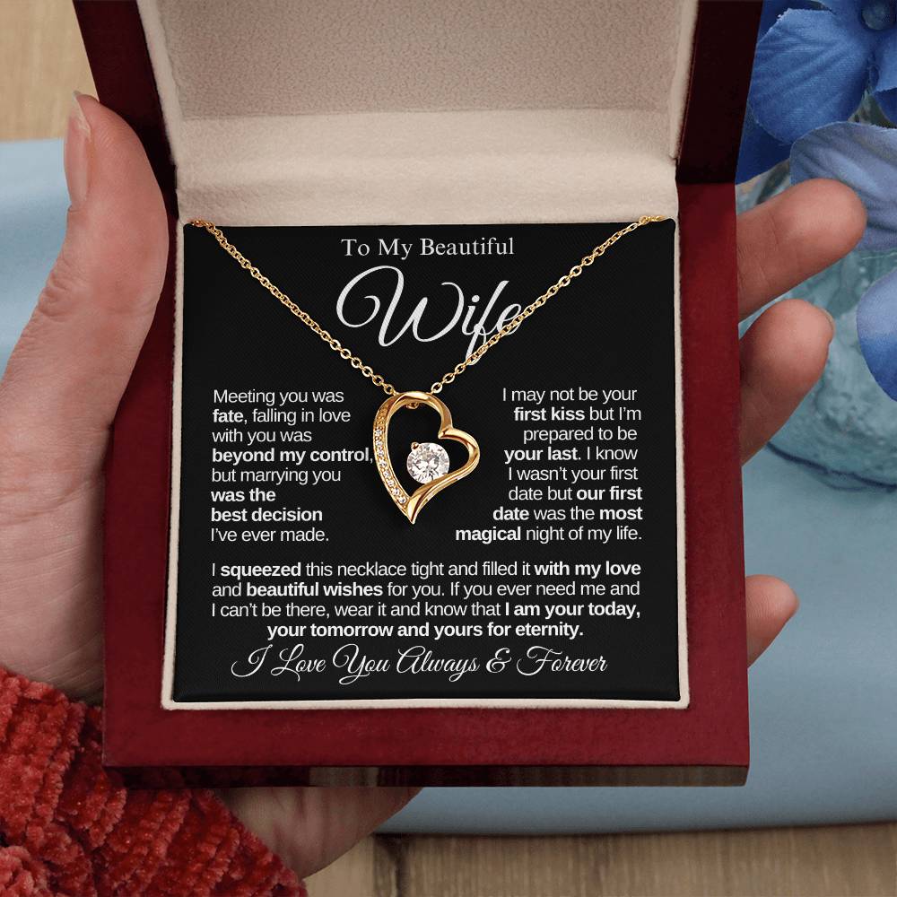 To My Beautiful Wife | Best Decision | Forever Love Necklace - From Husband