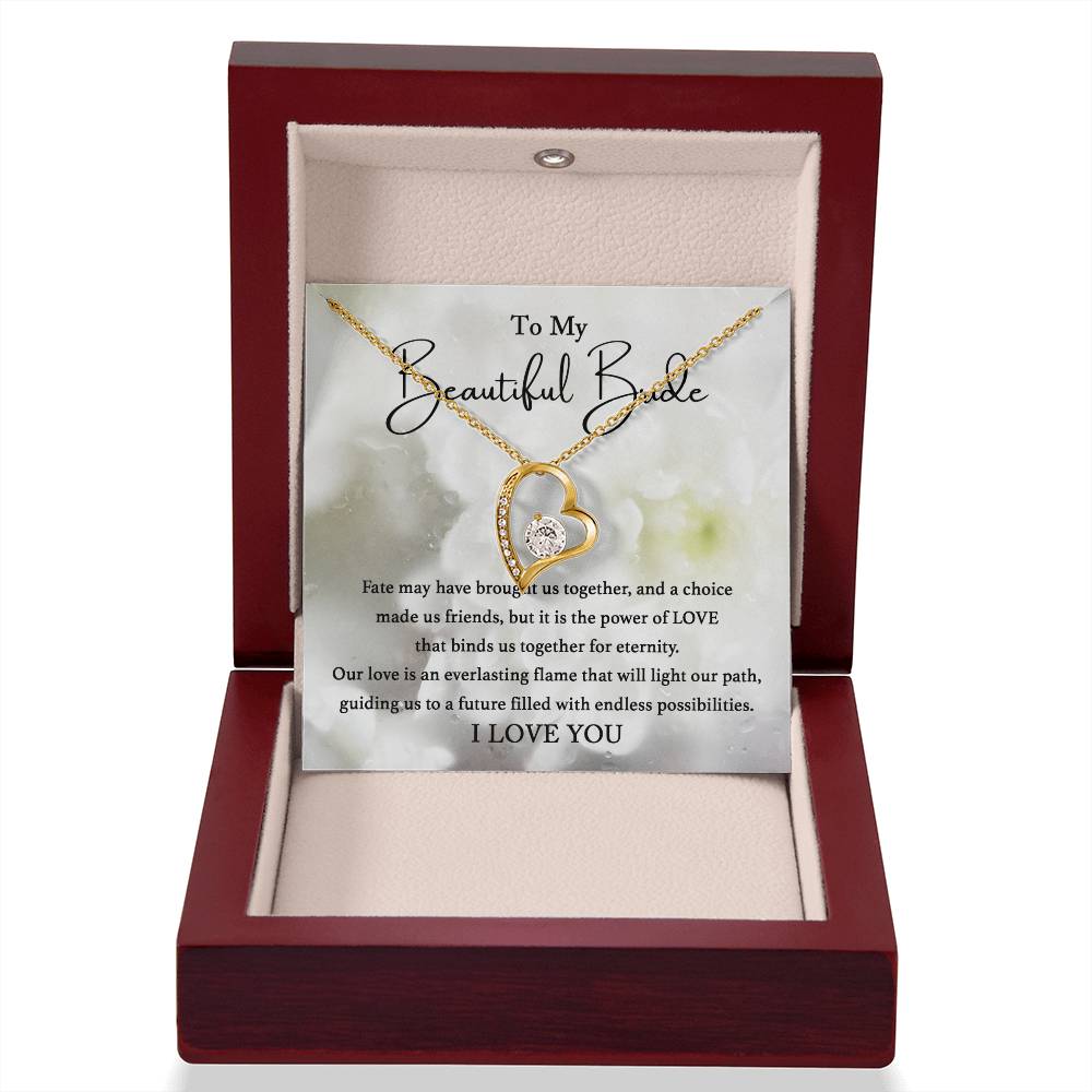 To My Beautiful Bride | I Love You | Forever Love Necklace - JENACDirect