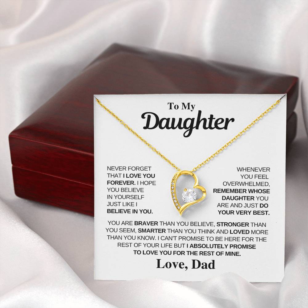 To My Daughter | Gift From Dad | Love You | Forever Love Necklace