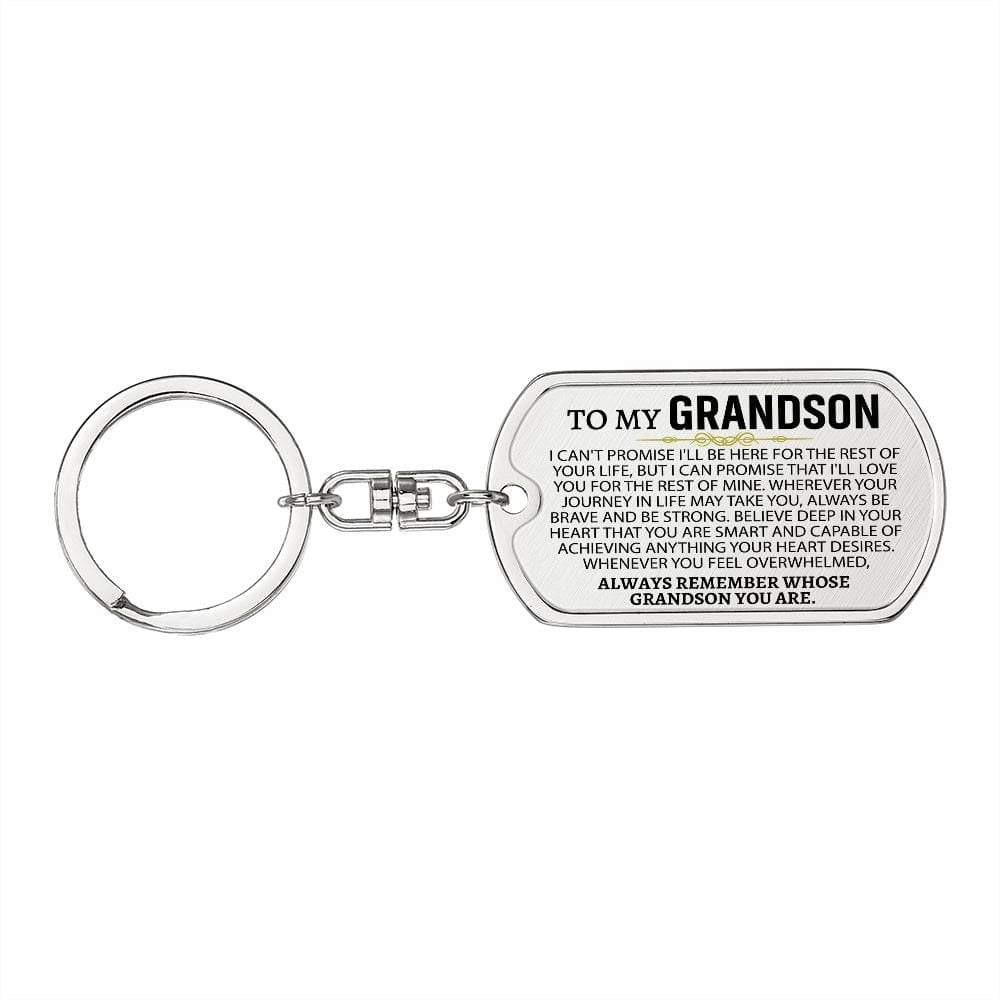 To My Grandson | Dog Tag Swivel Keychain - JENACDirect