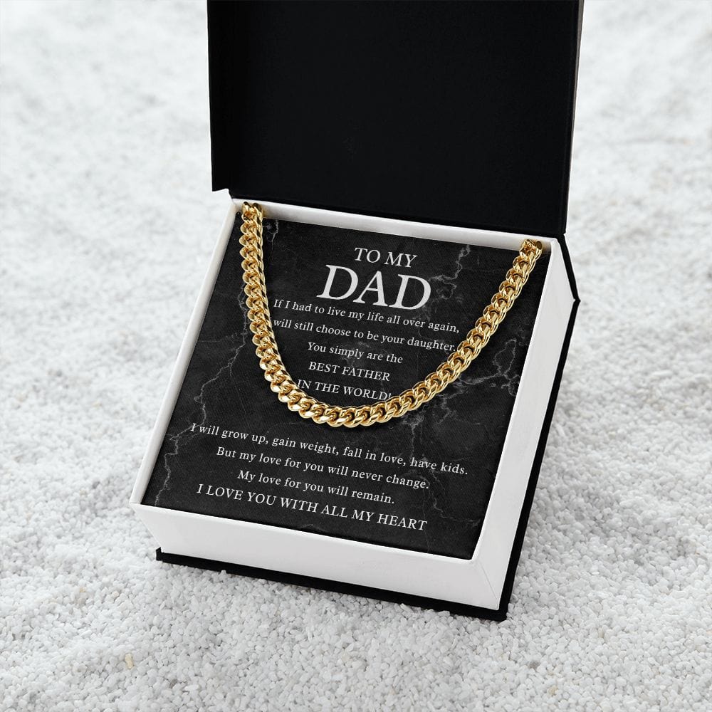 To My Dad | The Best Father in the World | Cuban Link Chain - JENACDirect