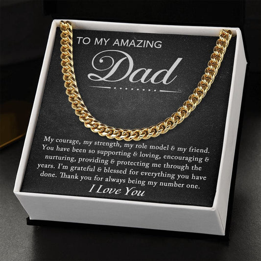 To My Amazing Dad | Cuban Link Chain - JENACDirect