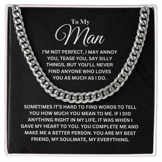 My Man | You Complete Me | Cuban Link Chain