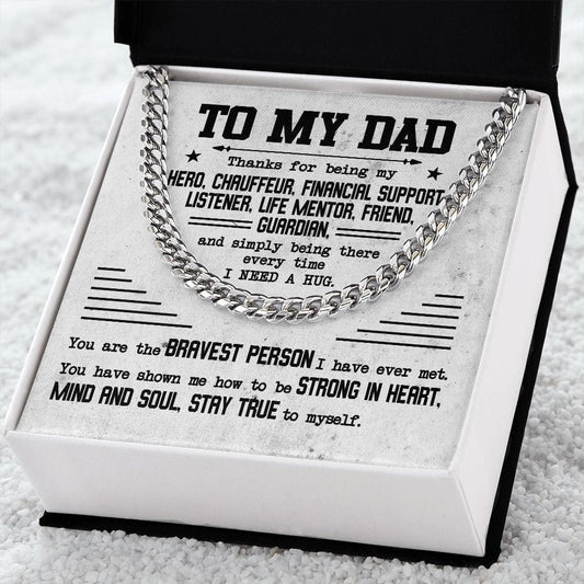 To My Dad | Strong in Heart | Cuban Link Chain - JENACDirect