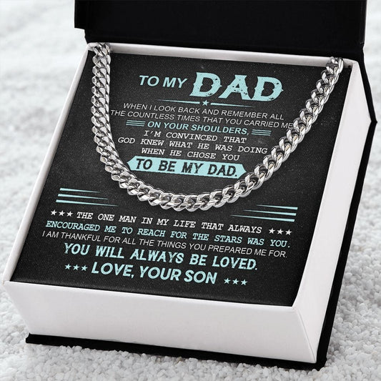 To My Dad | God Chose You | From Son | Cuban Link Chain - JENACDirect