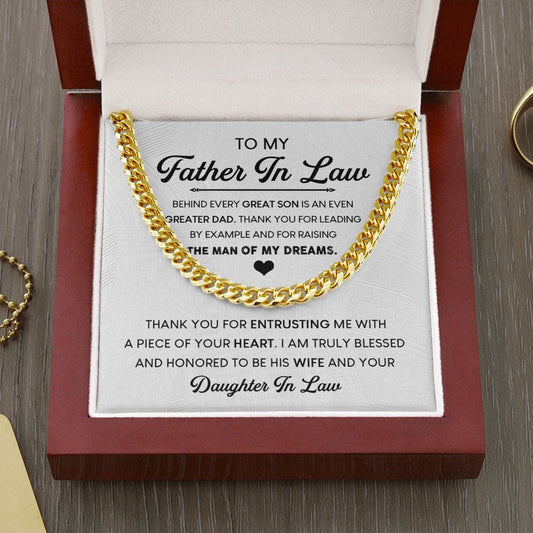 To My Father In Law | From Daughter In Law | Cuban Link Chain - JENACDirect