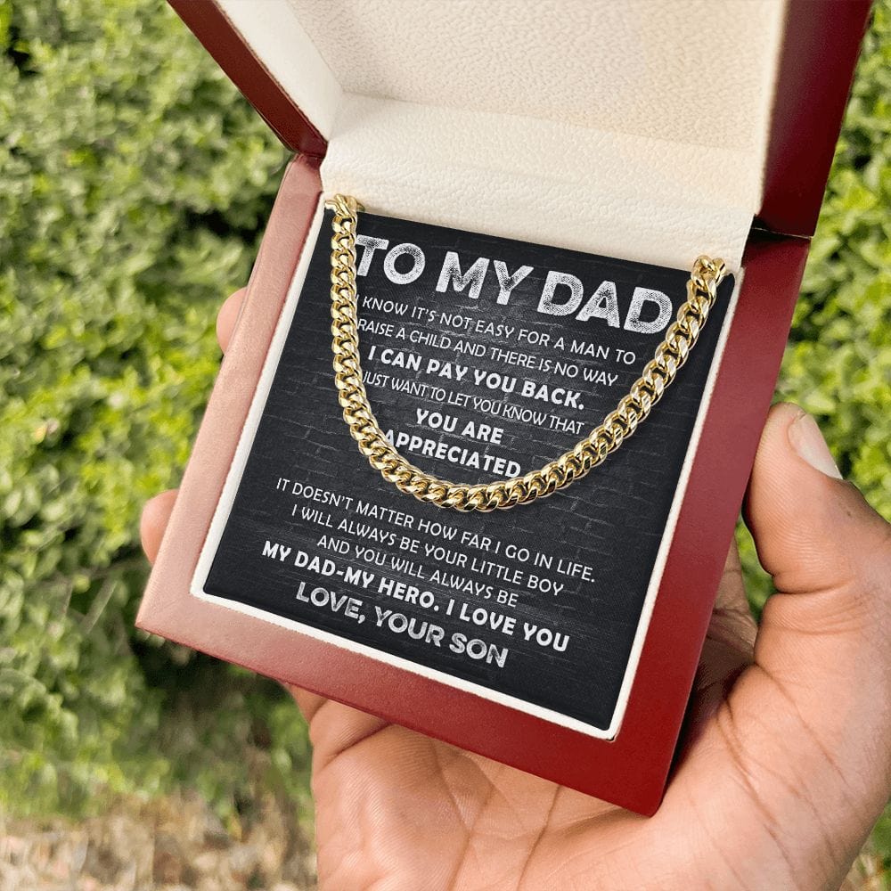 To My Dad | You are Appreciated | Cuban Link Chain - JENACDirect