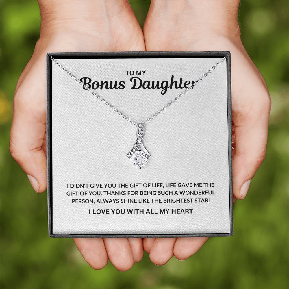 To My Bonus Daughter | Shine Like The Brightest Star | Alluring Beauty Necklace - JENACDirect