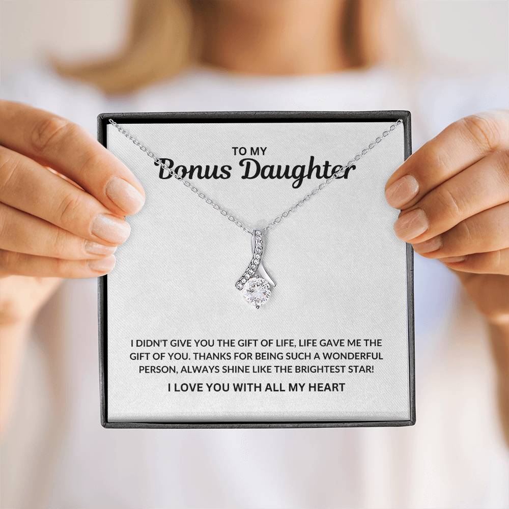 To My Bonus Daughter | Shine Like The Brightest Star | Alluring Beauty Necklace - JENACDirect