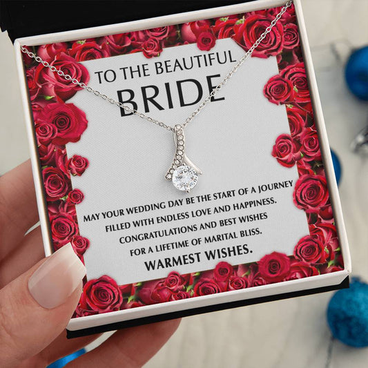 To The Beautiful Bride | Red Roses | Alluring Beauty Necklace - JENACDirect