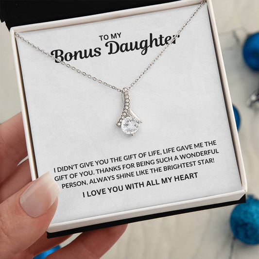 To My Bonus Daughter | Shine Like The Brightest Star | Alluring Beauty Necklace - JENACDirect