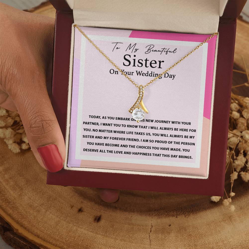 To My Beautiful Sister on Your Wedding Day | Alluring Beauty Necklace - JENACDirect