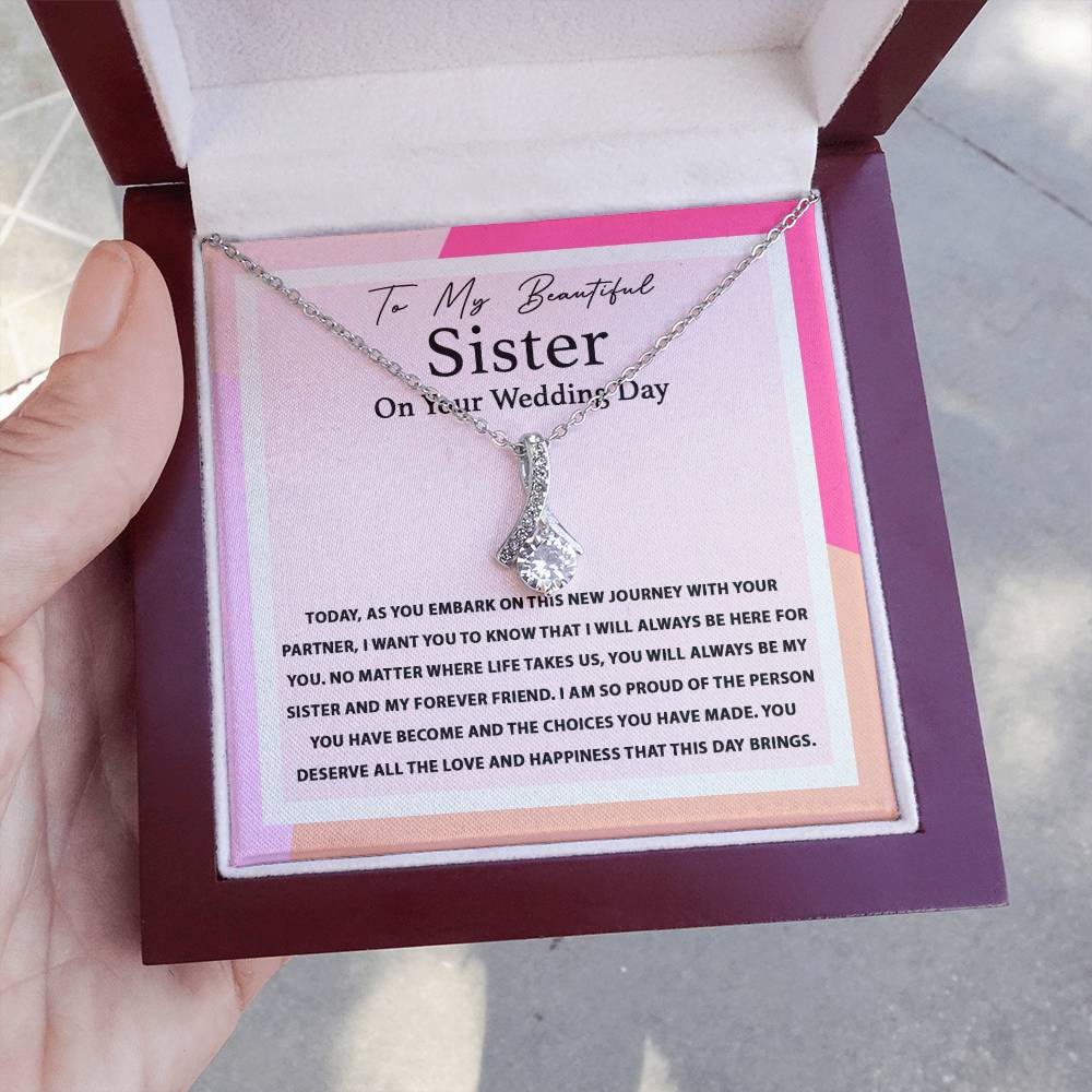 To My Beautiful Sister on Your Wedding Day | Alluring Beauty Necklace - JENACDirect