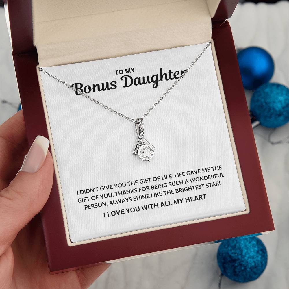 To My Bonus Daughter | Shine Like The Brightest Star | Alluring Beauty Necklace - JENACDirect