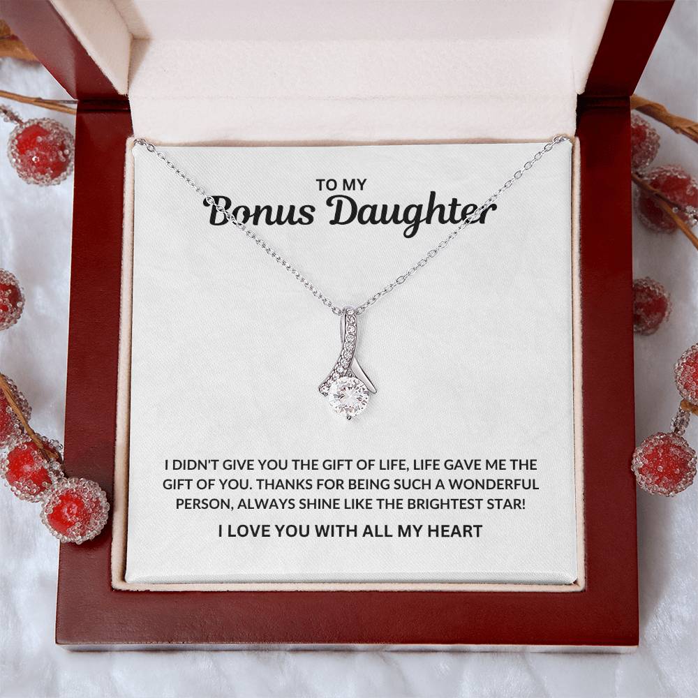 To My Bonus Daughter | Shine Like The Brightest Star | Alluring Beauty Necklace - JENACDirect