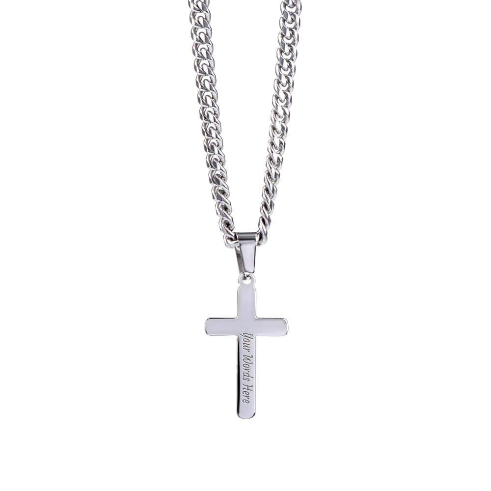 To My Man | Cuban Chain with Artisan Cross Necklace - JENACDirect