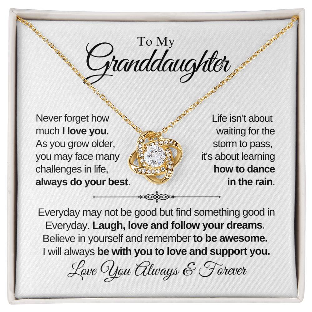 To My Granddaughter | Always Do Your Best | Love Knot Necklace | Gift From Grandparent