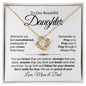 To Our Beautiful Daughter | Proud Of You | Love Knot Necklace - Love From Mom & Dad
