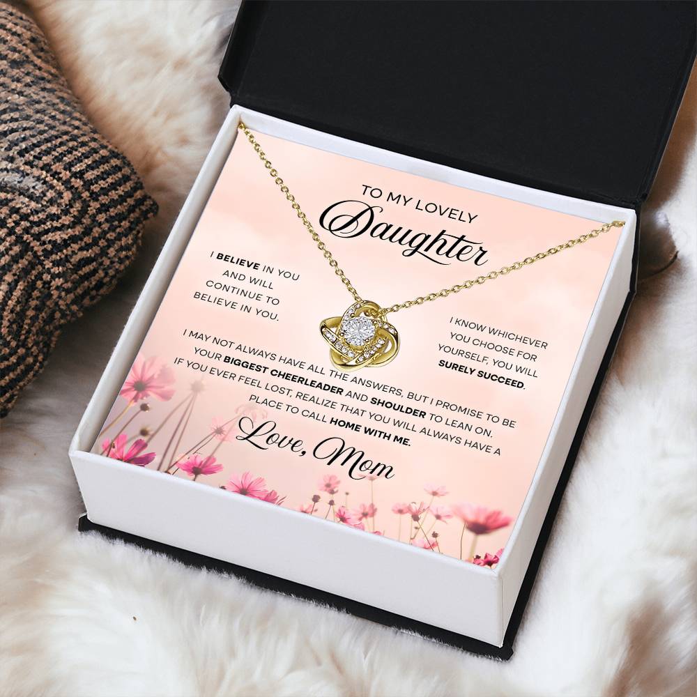 To My Lovely Daughter | I believe In You | Love Knot necklace - JENACDirect