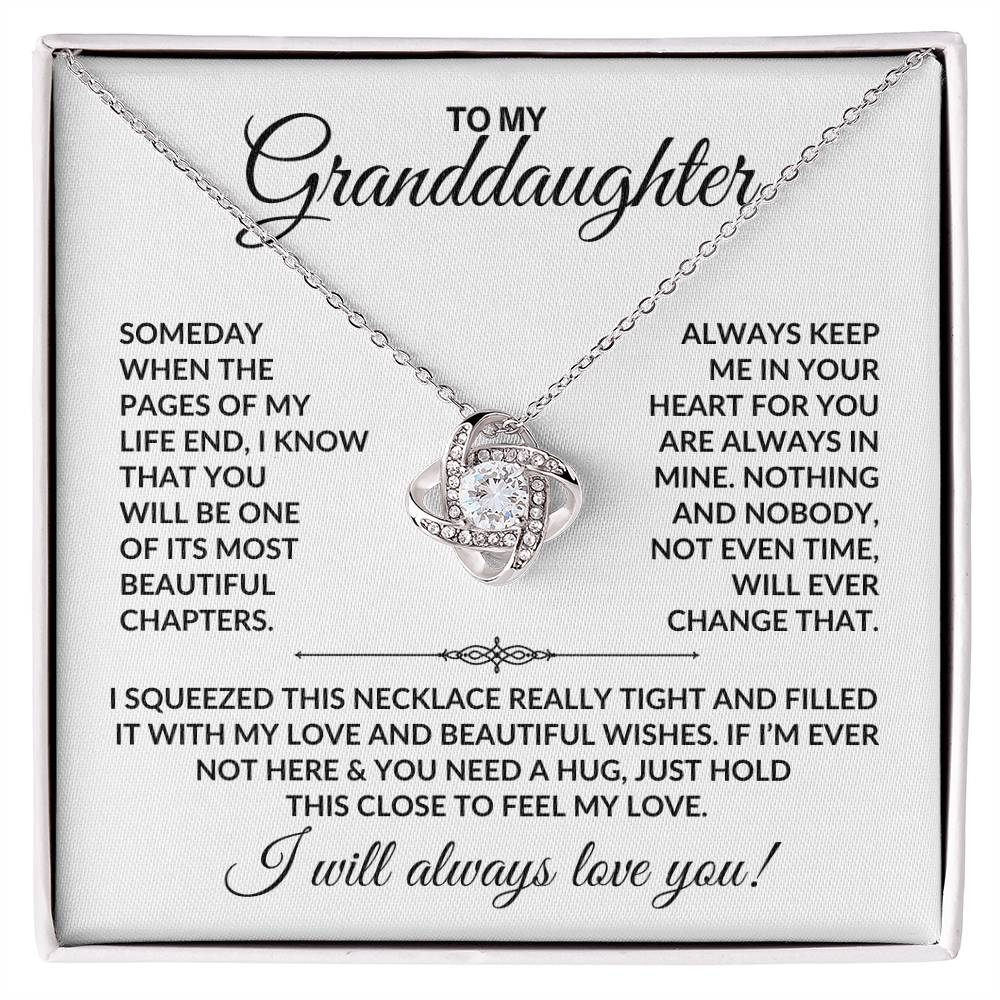 To My Granddaughter | Beautiful Chapters - W | Love Knot Necklace |