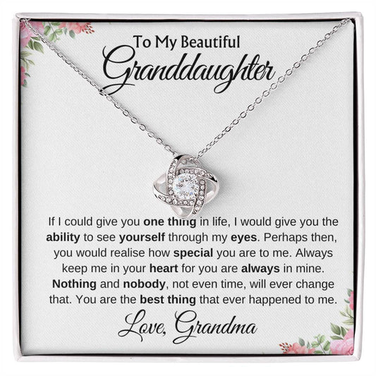 To My Granddaughter | You Are Special To Me | Love Knot Necklace