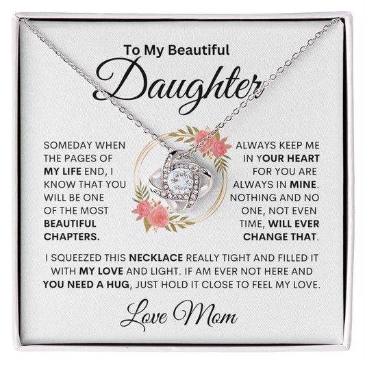 To My Beautiful Daughter | Most Beautiful Chapter | Love Knot  Necklace | Gift From Mom