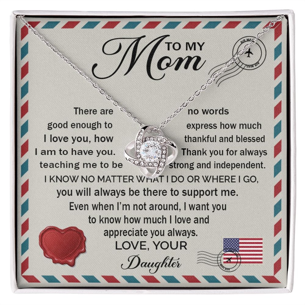 To My Mom | Love & Appreciate you | Love Knot Necklace - JENACDirect