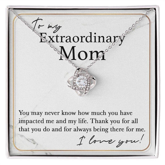 To My Extraordinary Mom | I Love You | Love Knot Necklace - JENACDirect