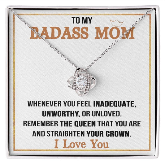 To My Badass Mom | I Love You | Love Knot Necklace - JENACDirect