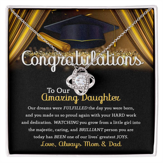 Congratulation to Our Amazing Daughter | Love Knot Necklace