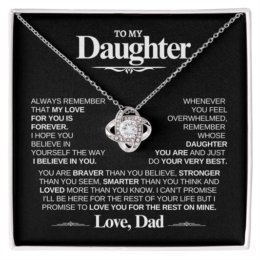 To My Daughter | Do Your Very Best | Love Knot Necklace | Gift From Dad to Daughter