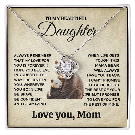 To My Daughter | Gift From Mom | Be Amazing | Love Knot Necklace