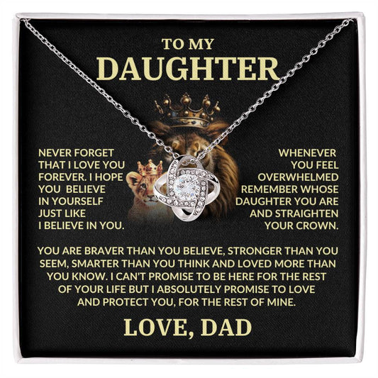 To My Daughter | Never Forget That I Love You | Gift From Dad | Love Knot Necklace