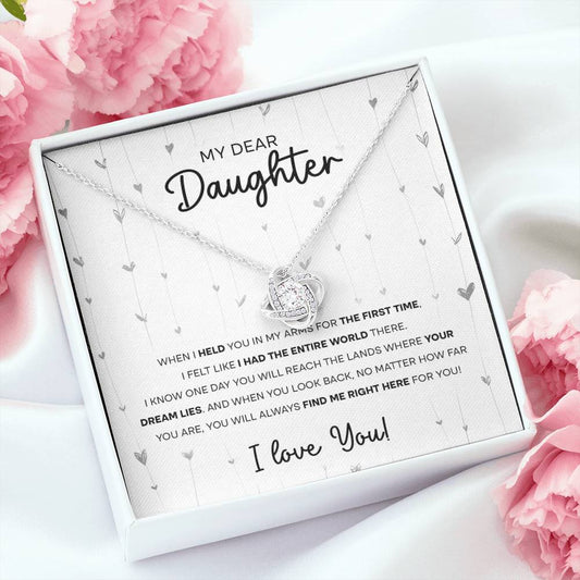 My Dear Daughter | Look Back | Love Knot Necklace - JENACDirect