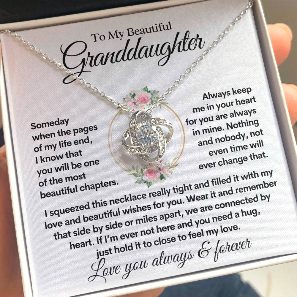 To My Beautiful Granddaughter | Most Beautiful Chapter | Love Knot  Necklace | Gift from Grandparent