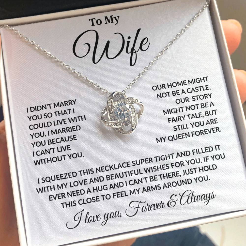 To My Wife | Forever My Queen | Love Knot Necklace