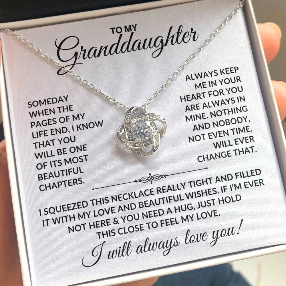 To My Granddaughter | Beautiful Chapters - W | Love Knot Necklace |