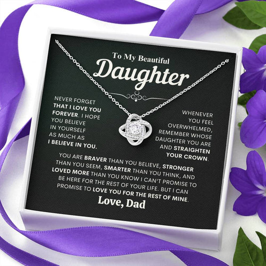 To My Beautiful Daughter | From Dad | Love Knot Necklace - JENACDirect