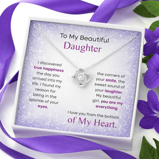 To My Beautiful Daughter | True Happiness | Love Knot Necklace - JENACDirect