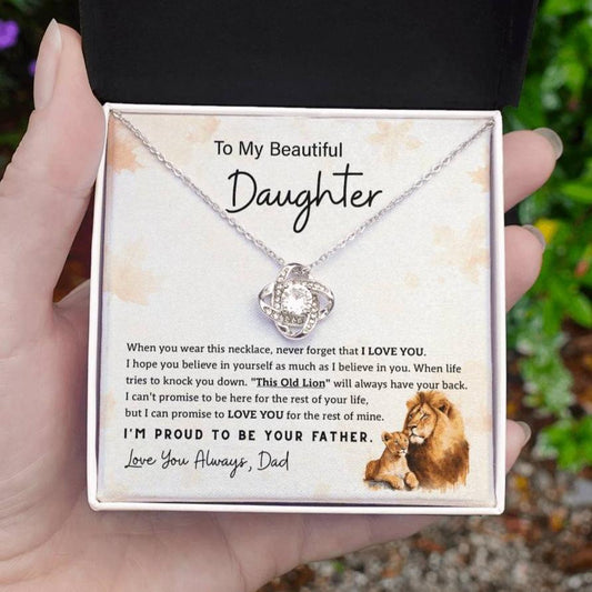 To My Beautiful Daughter | Proud To Be Your Father | Love Knot Necklace - JENACDirect