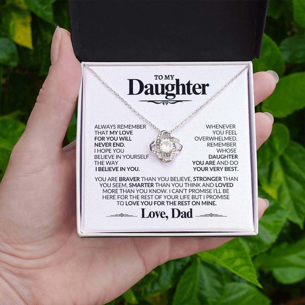 To My Daughter | I Believe In You | Love Knot Necklace | Gift From Dad JD23