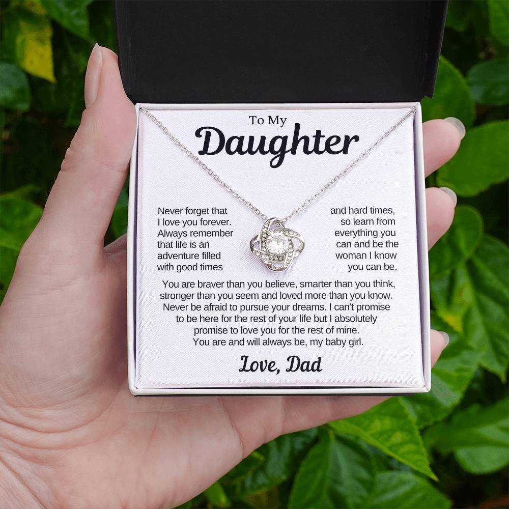 To My Daughter From Dad | Life is An Adventure | Love Knot Necklace