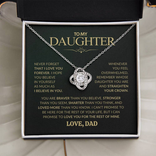 To My Daughter From Dad | Never Forget That I Love You | Love Knot Necklace