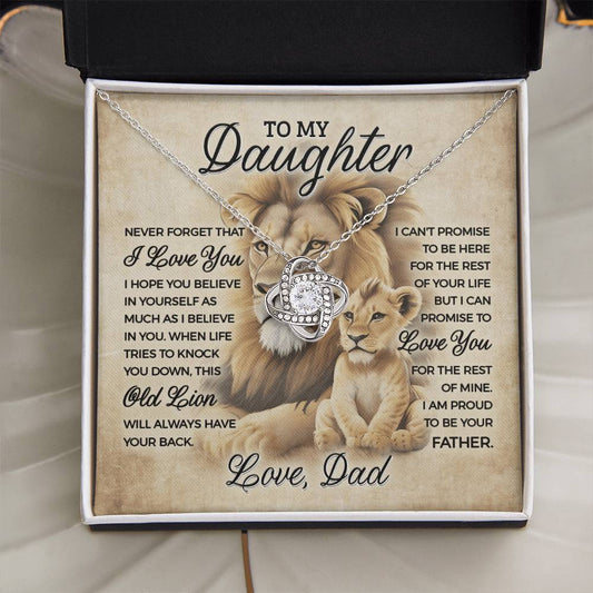 To My Daughter | I Love You From Dad | Love Knot Necklace - JENACDirect