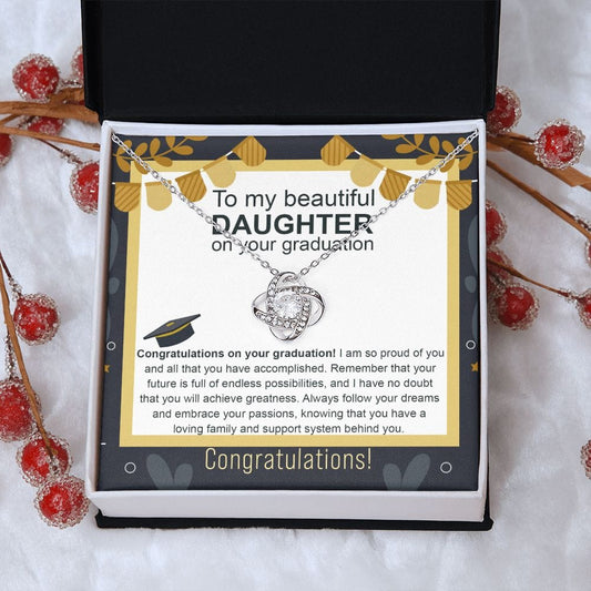 To My Beautiful Daughter on your Graduation | Love Knot Necklace - JENACDirect