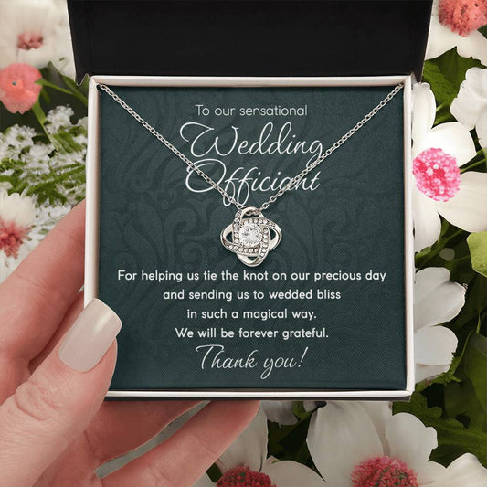 To Our Sensational Wedding Officiant | Thank You! | Love Knot Necklace - JENACDirect