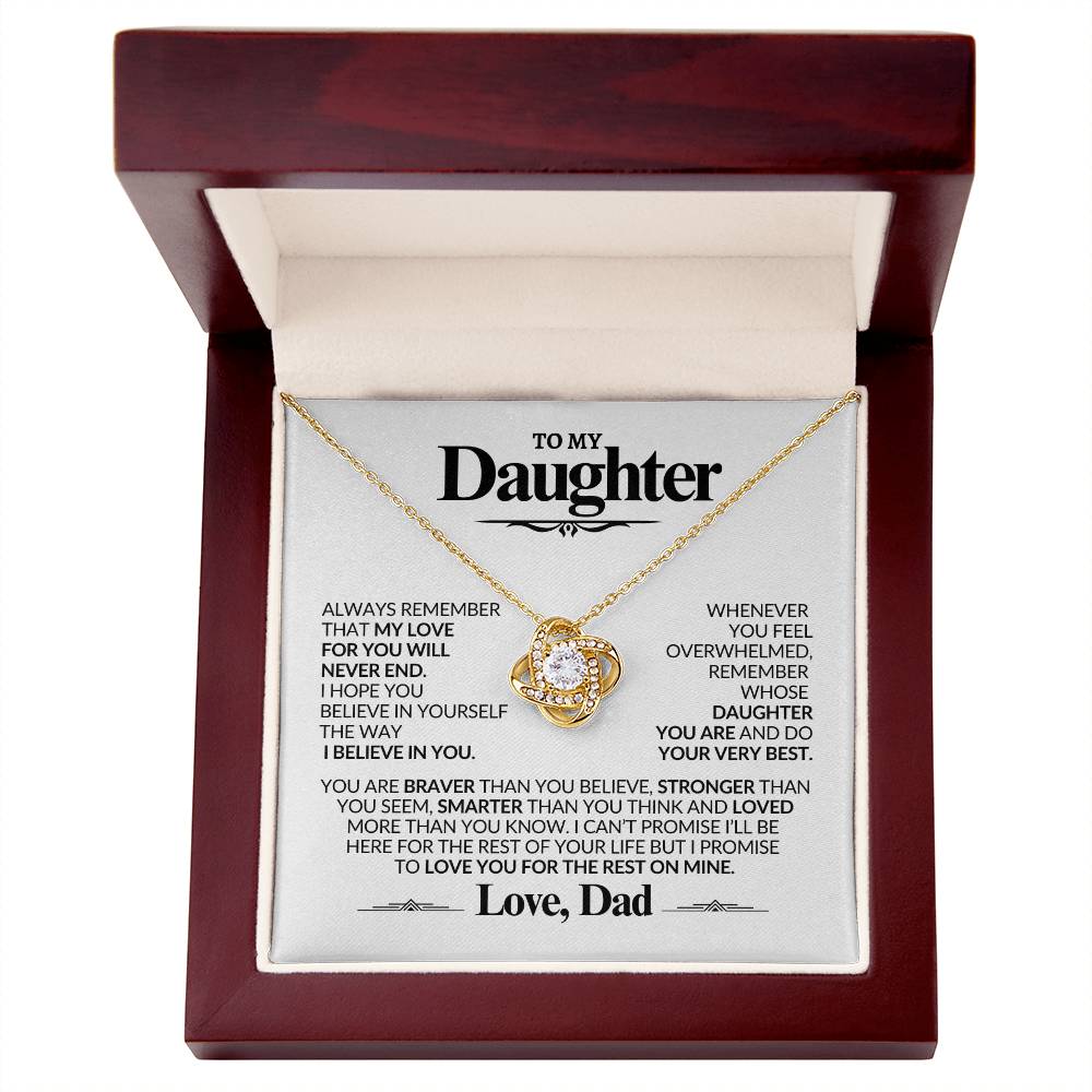 To My Daughter | I Believe In You | Love Knot Necklace | Gift From Dad JD23