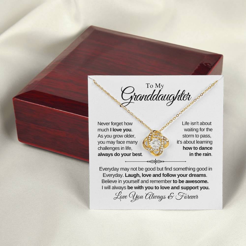 To My Granddaughter | Always Do Your Best | Love Knot Necklace | Gift From Grandparent