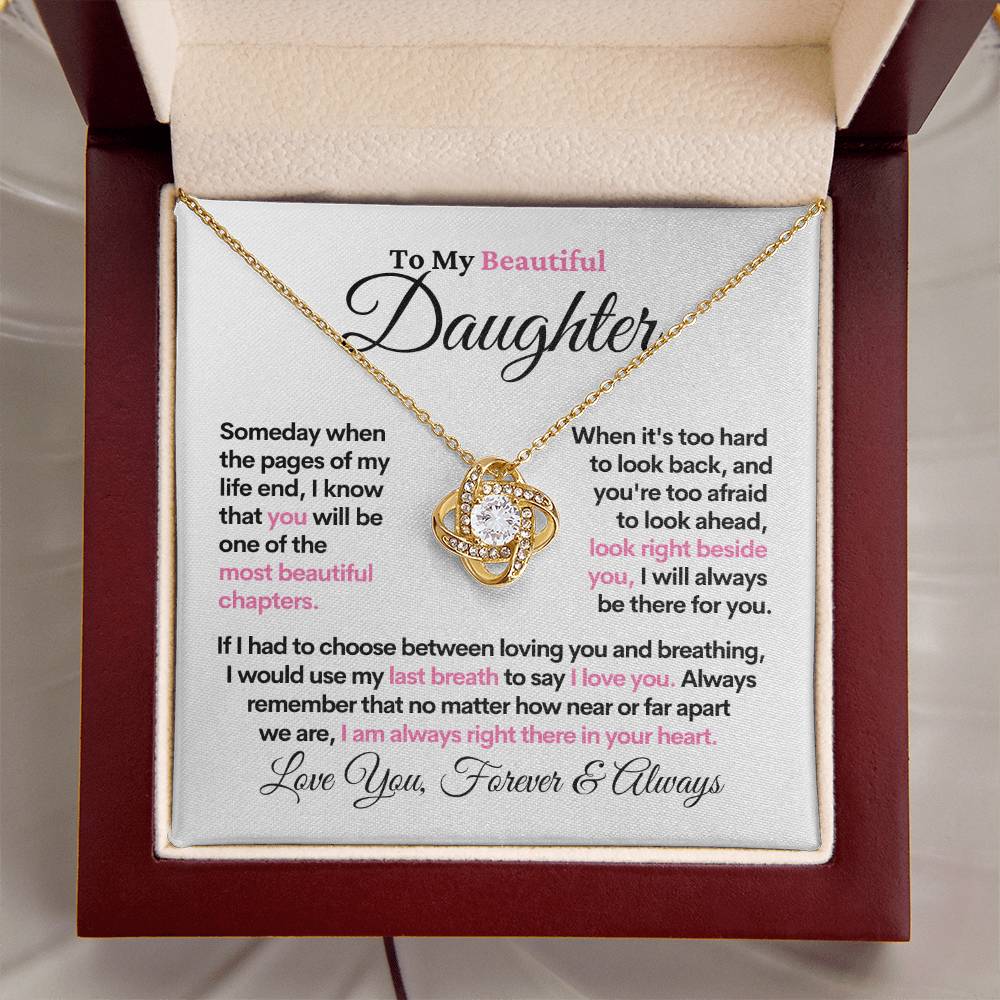 To My Beautiful Daughter | Love Knot Necklace | Beautiful Chapter